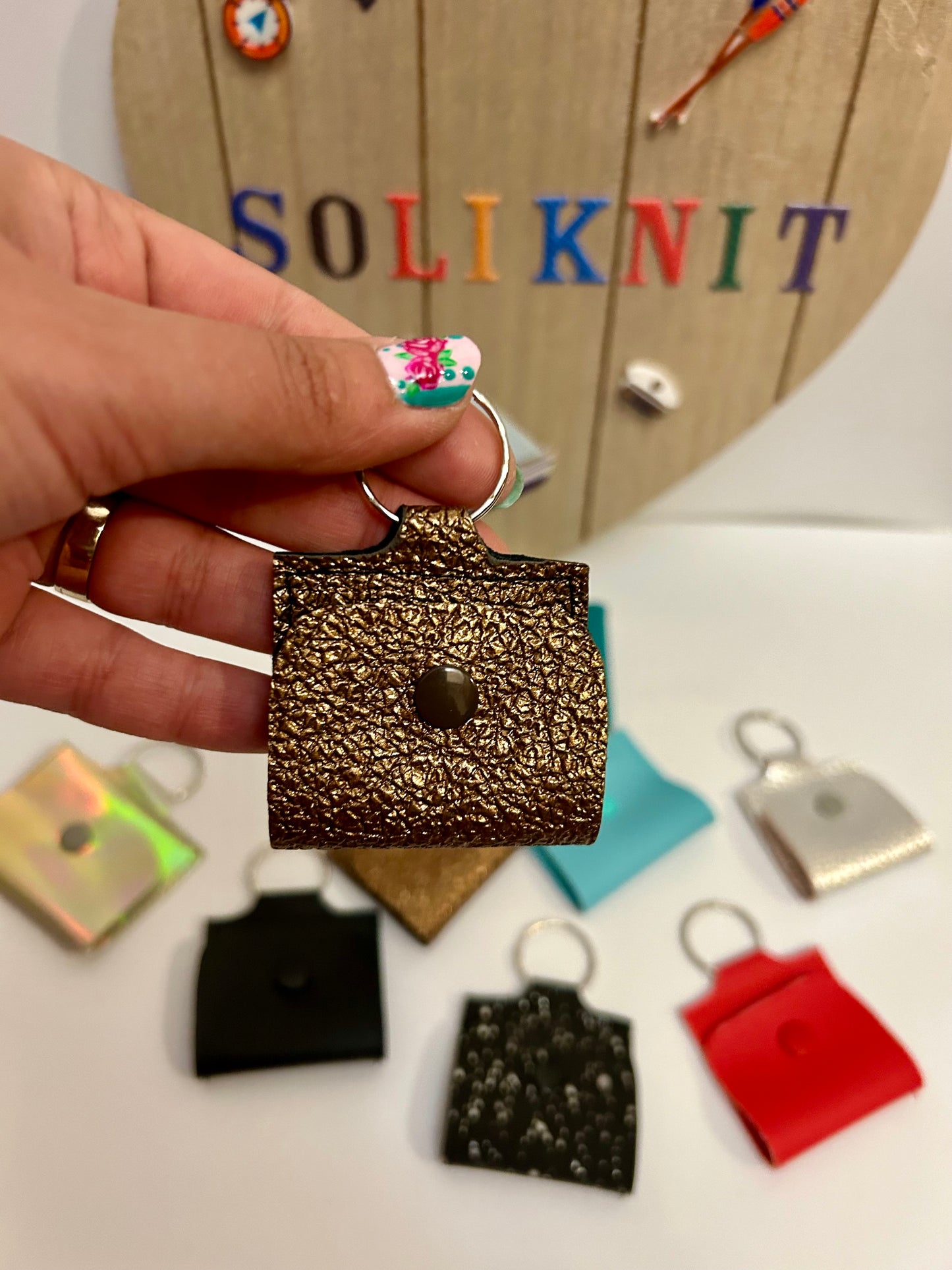 Leather Coin Purse keychain (simple)