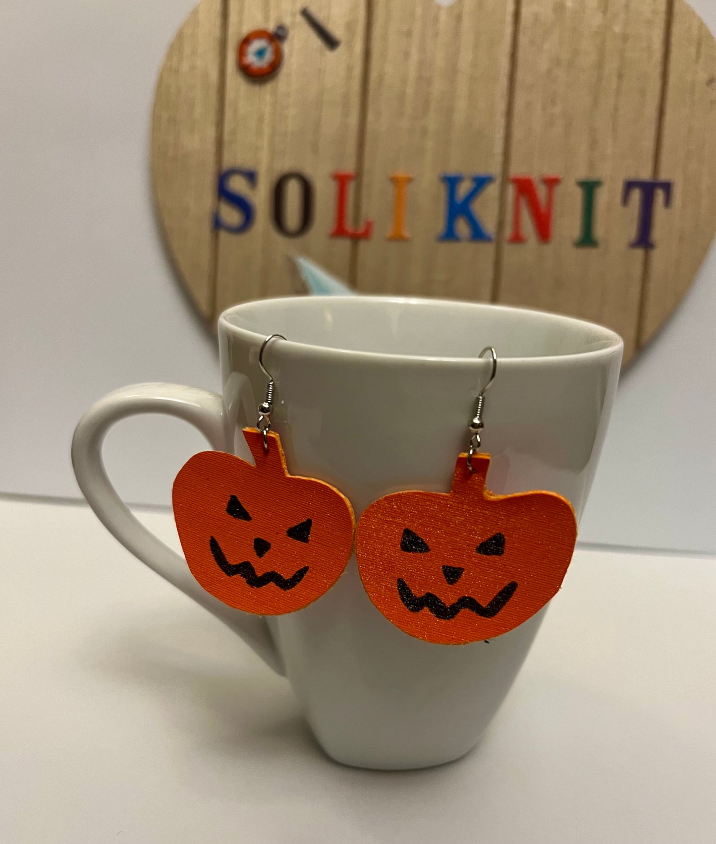 Pumpkin leather earrings
