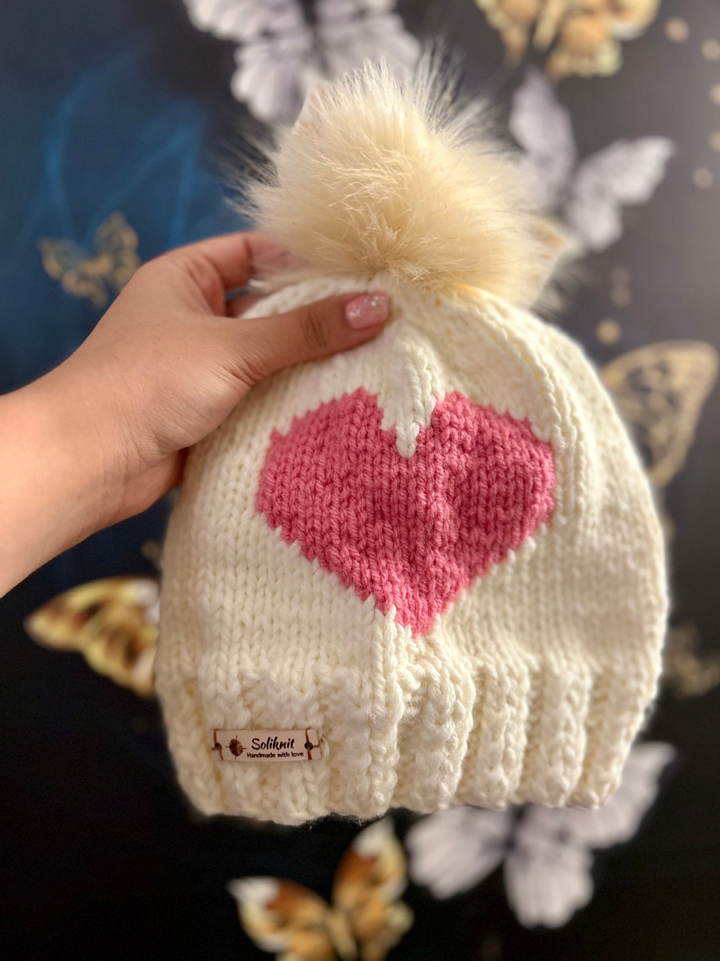 Hat and mittens set ( love )