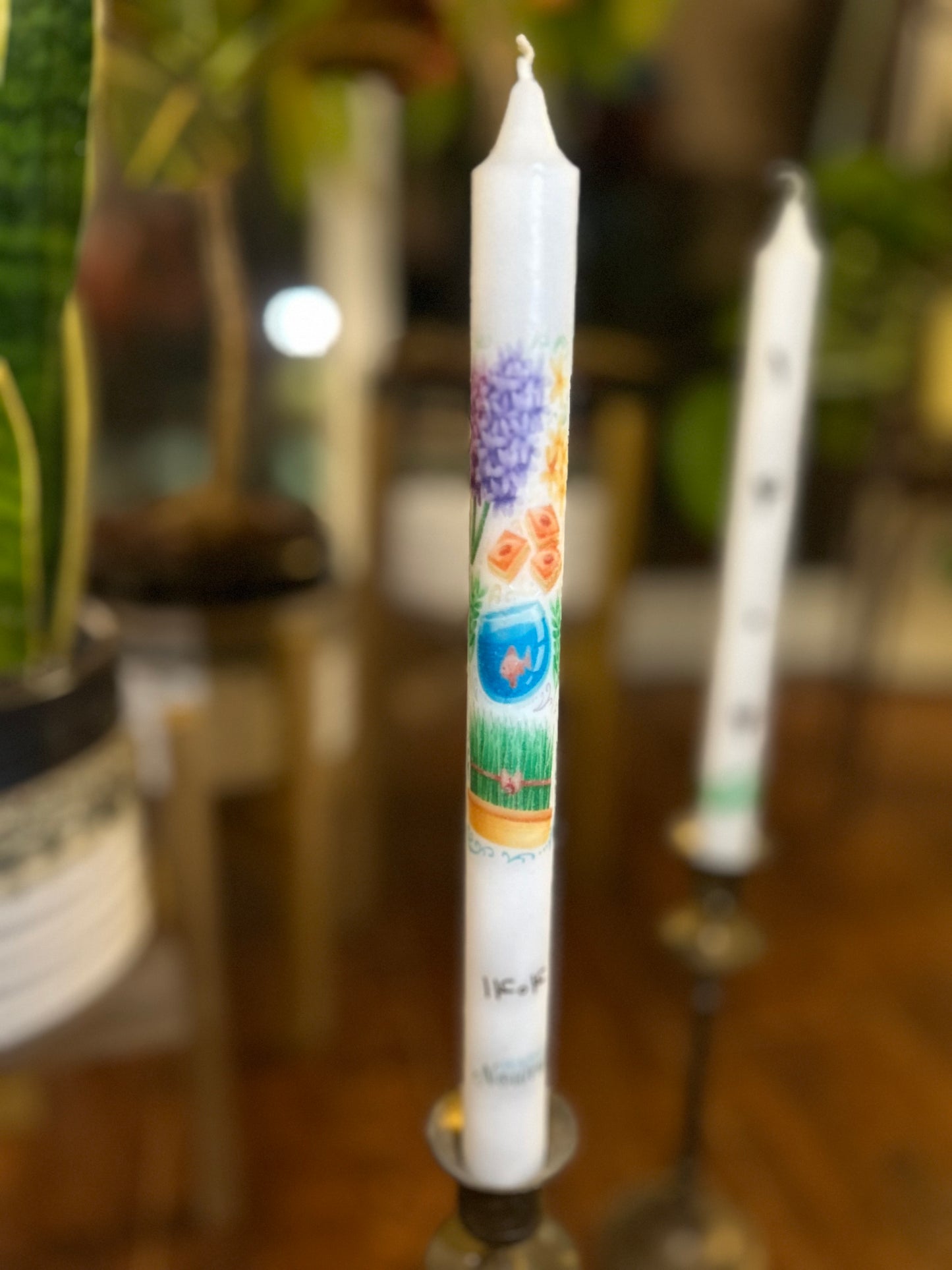 Persian new year long candle (haftsin)