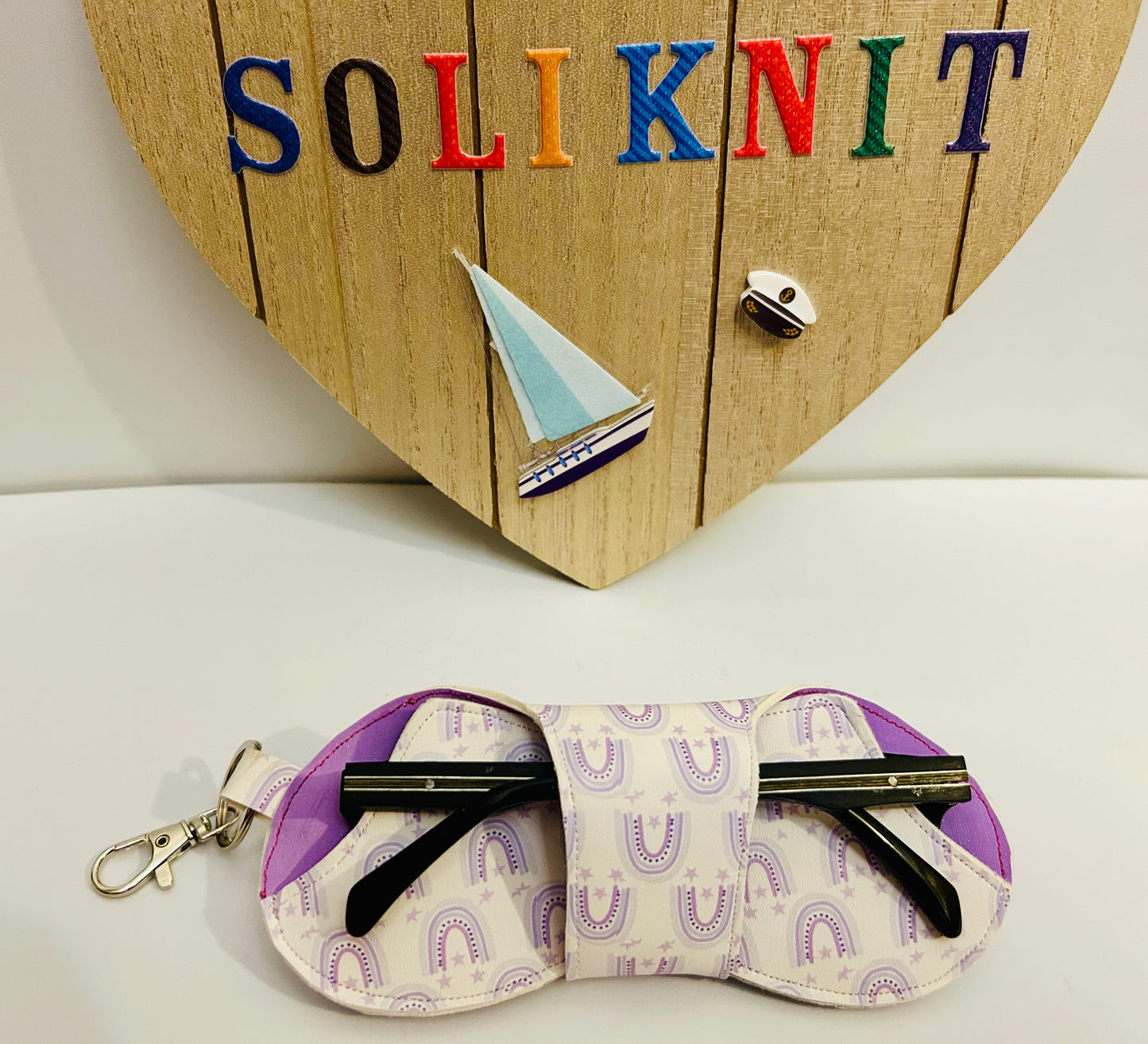 Leather purple Glasses case