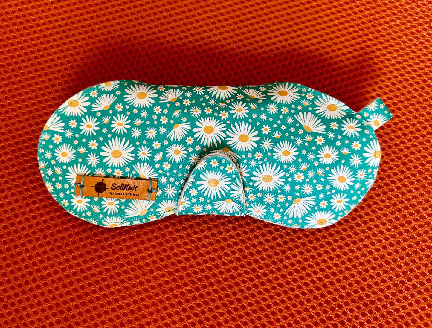 Leather daisy flowers Glasses case
