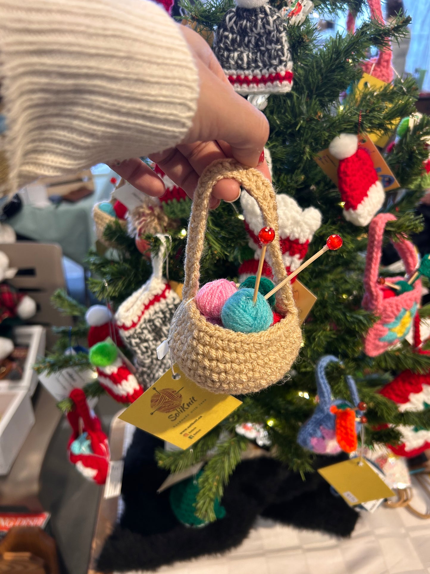 Yarn basket ornament