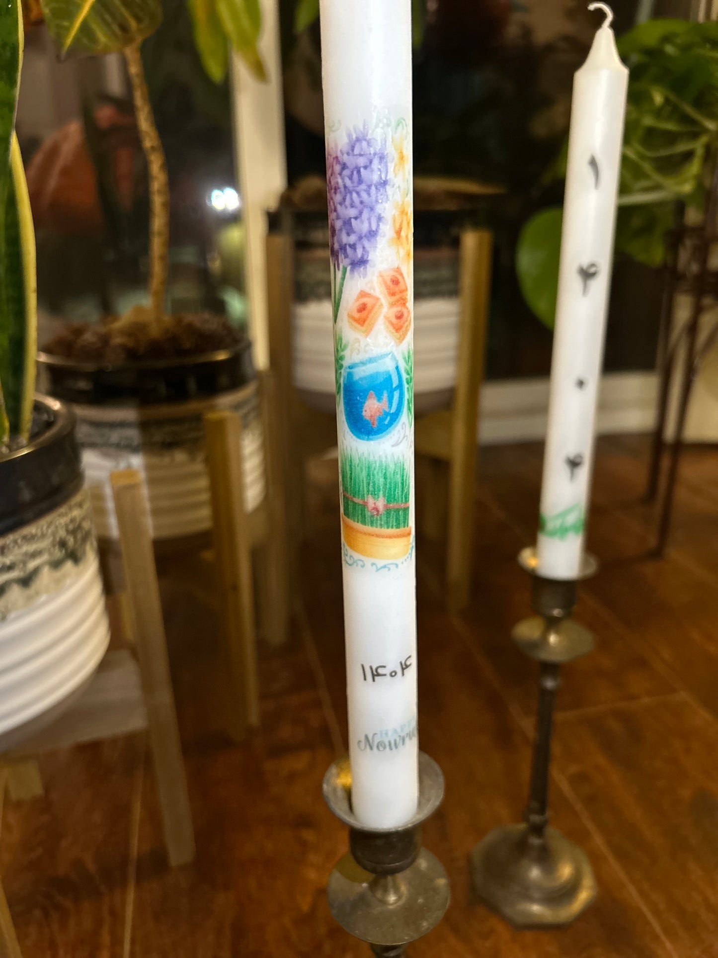 Persian new year long candle (haftsin)