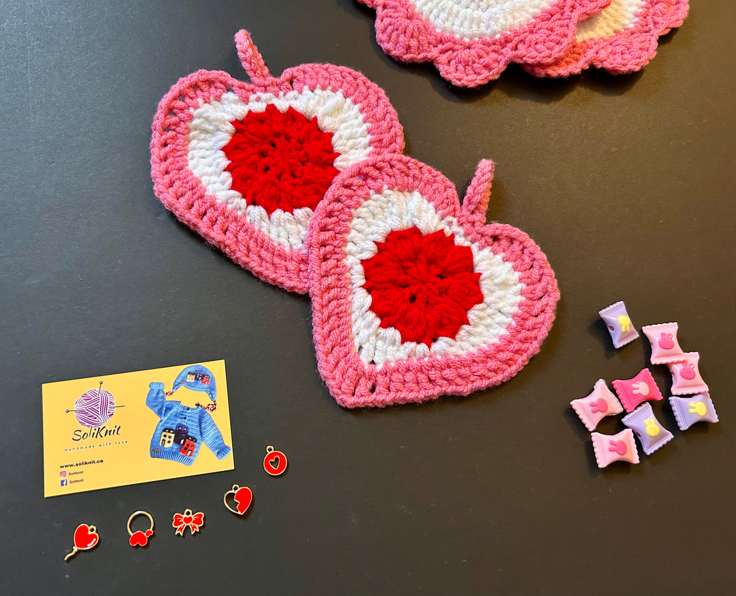 Heart-shaped potholders
