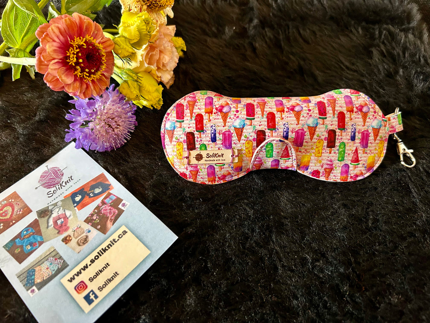 Leather ice cream Glasses case