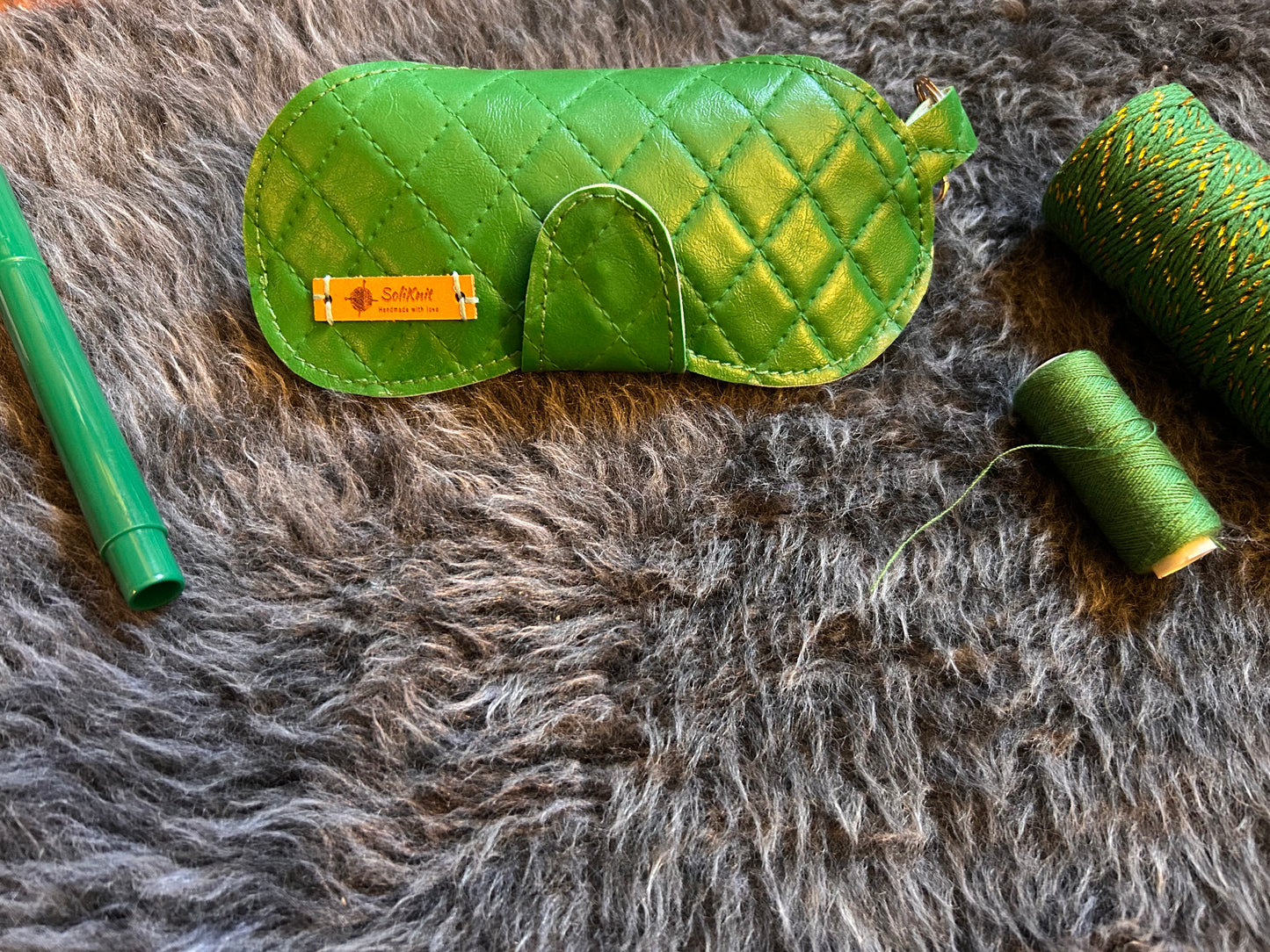 Leather Green Glasses case