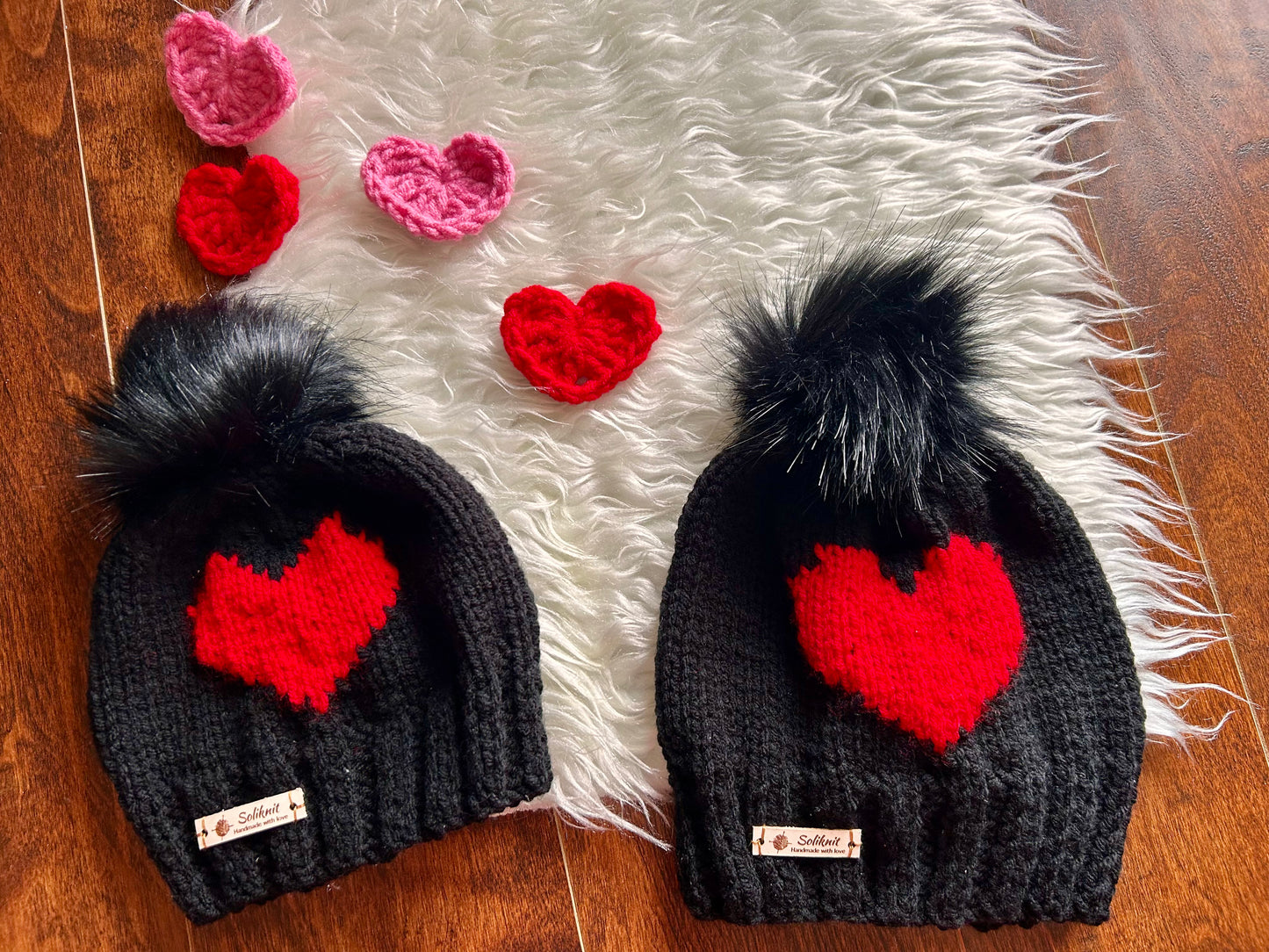 Hat and mittens set ( love )