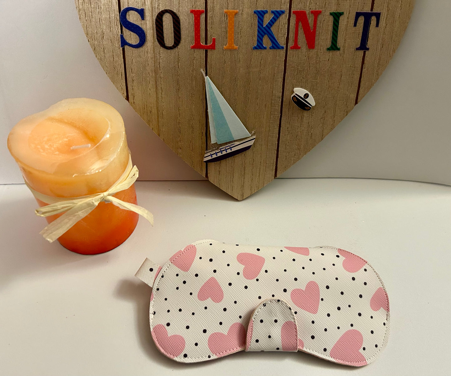 Leather pink heart Glasses case