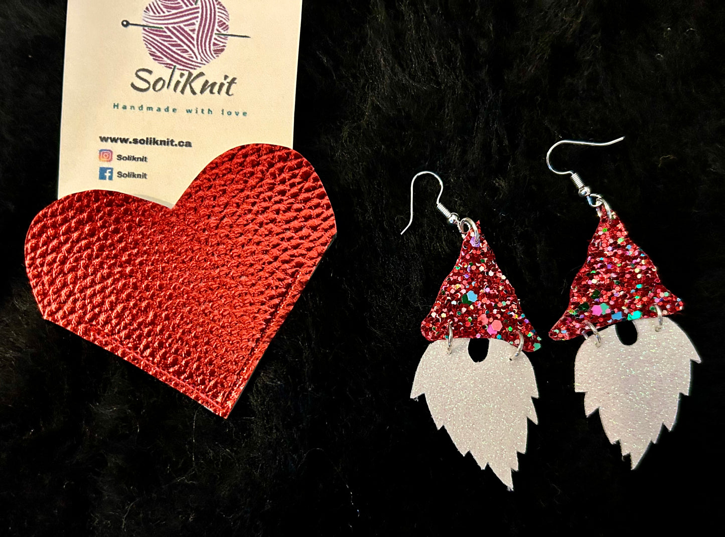 gnome leather earrings
