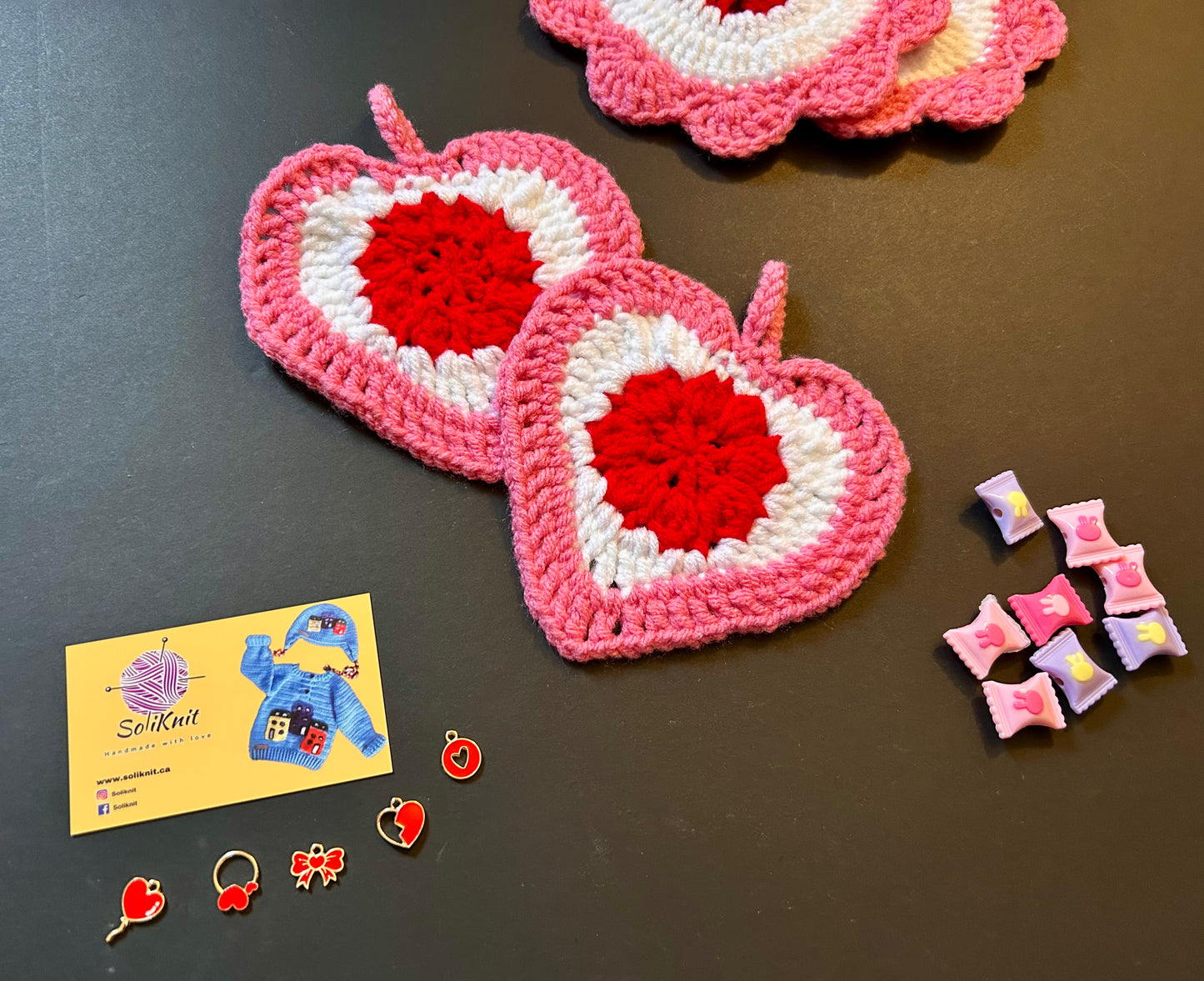 Heart-shaped potholders