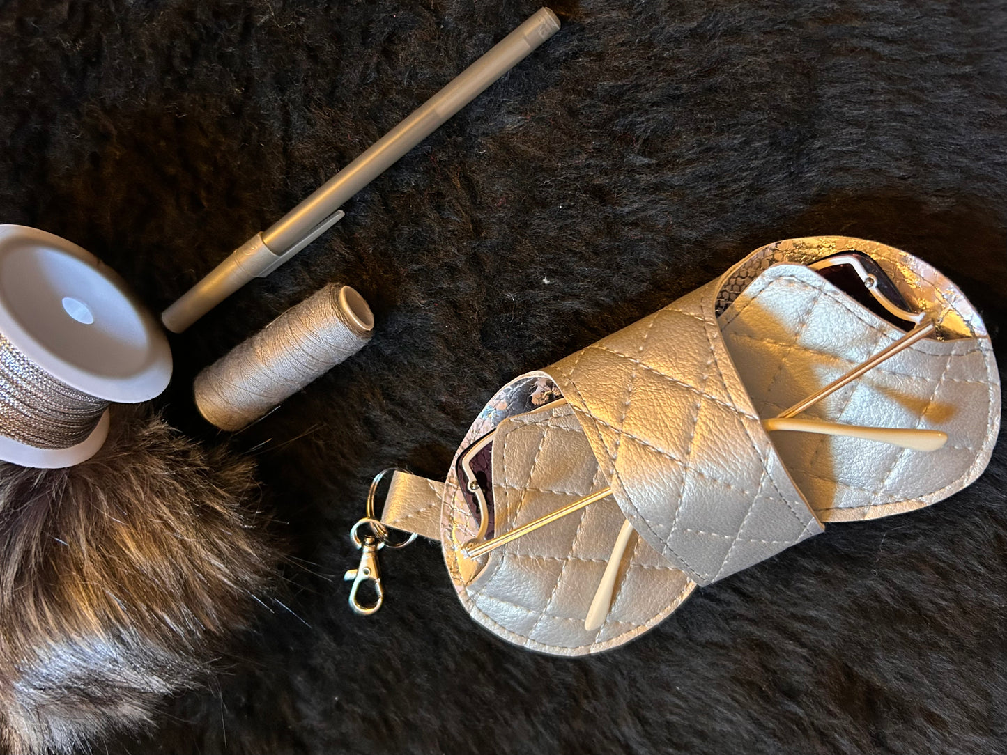 Leather Gray Glasses case
