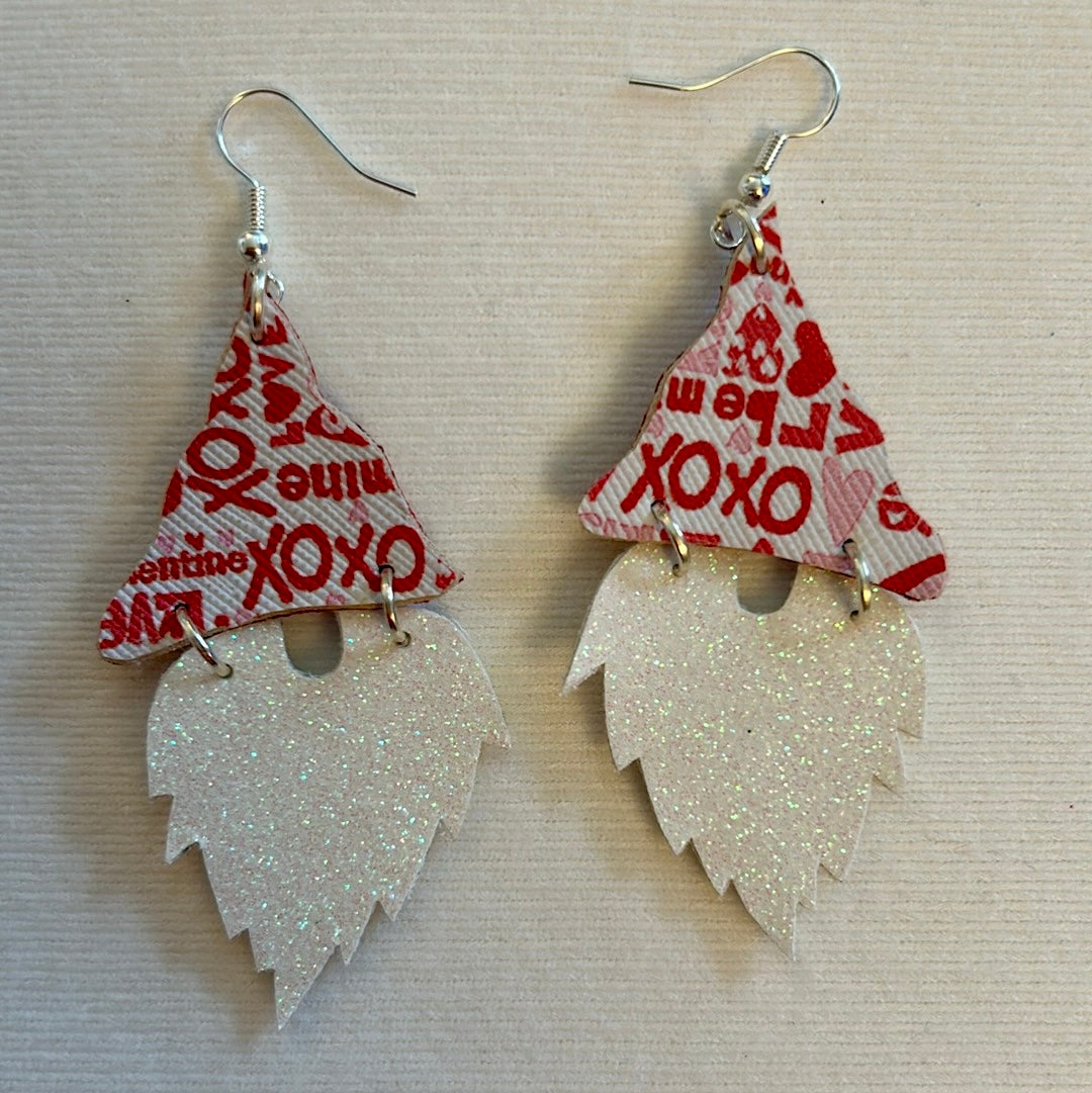 gnome leather earrings