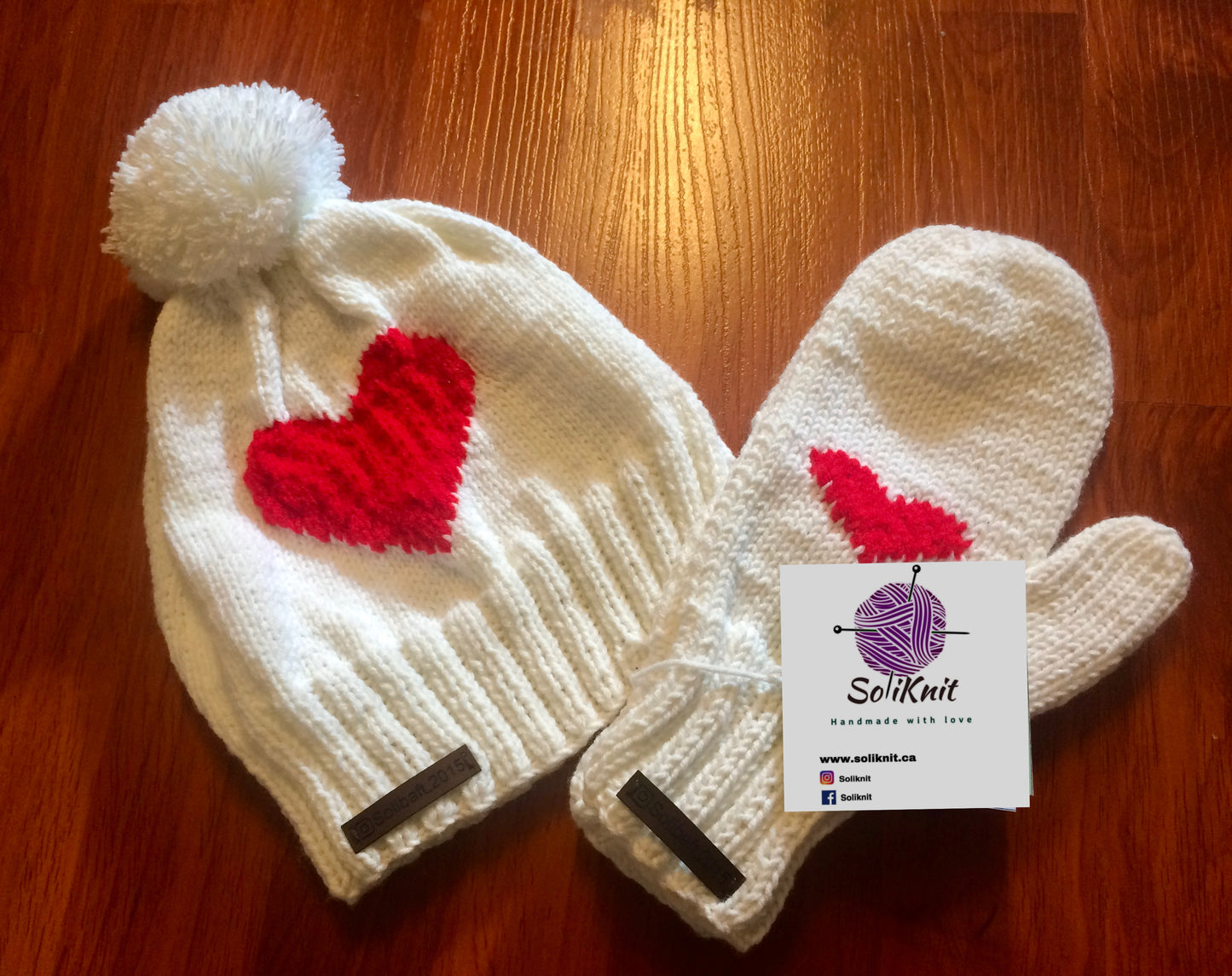 Hat and mittens set ( love )