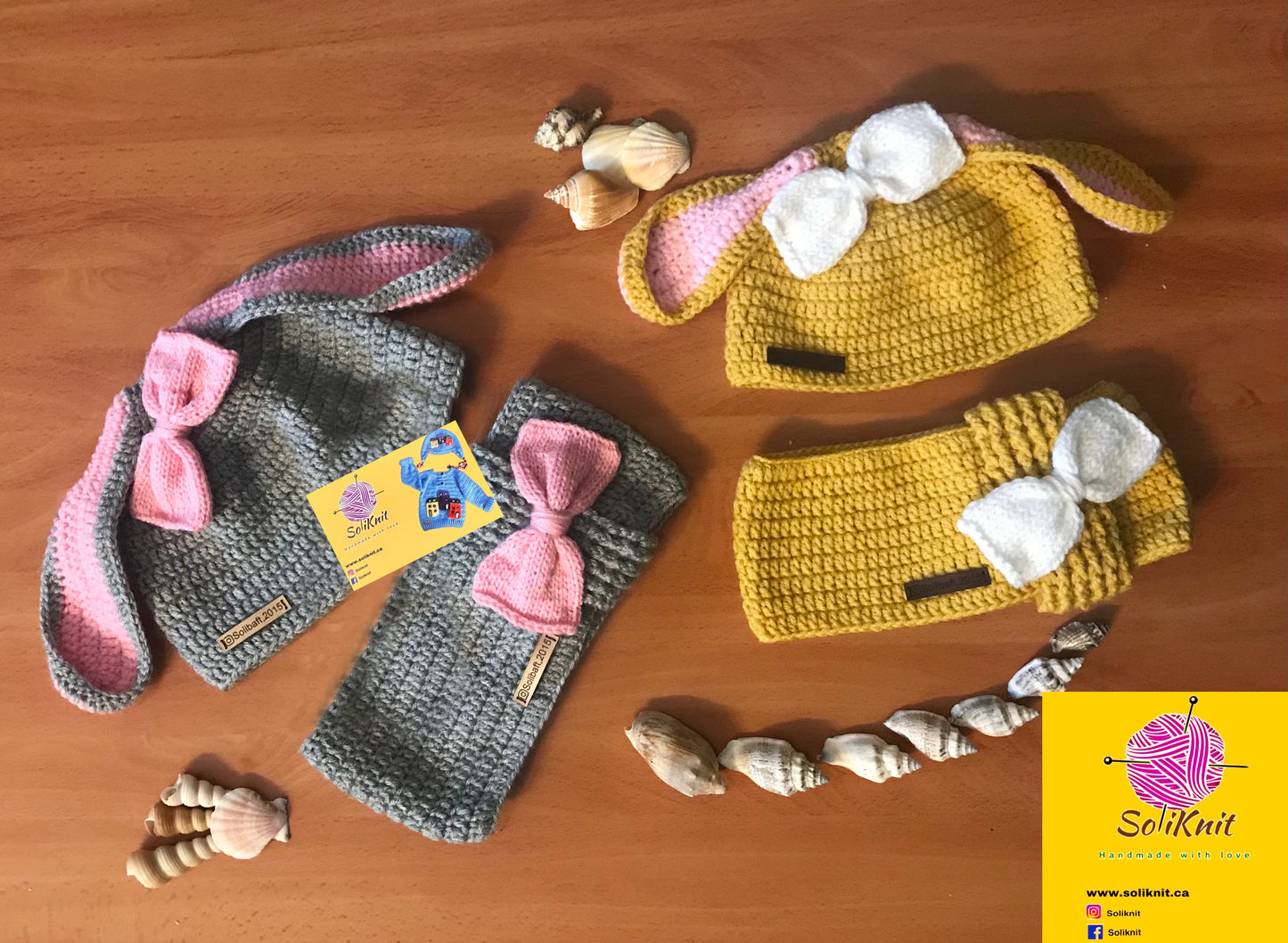 Bunny hat and neck warmer