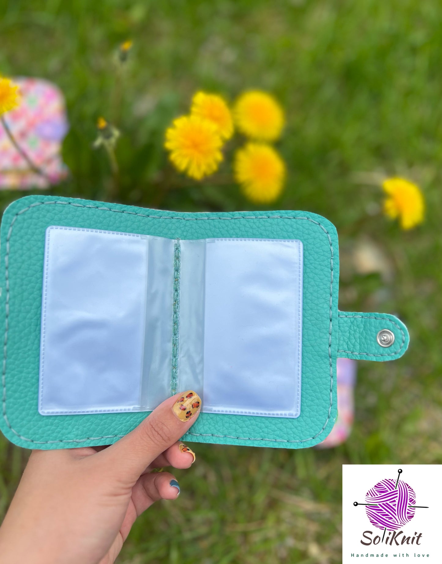 Wallet Card holder (green leaf)