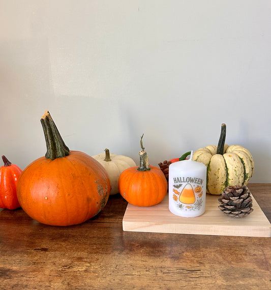 Candy corn candle