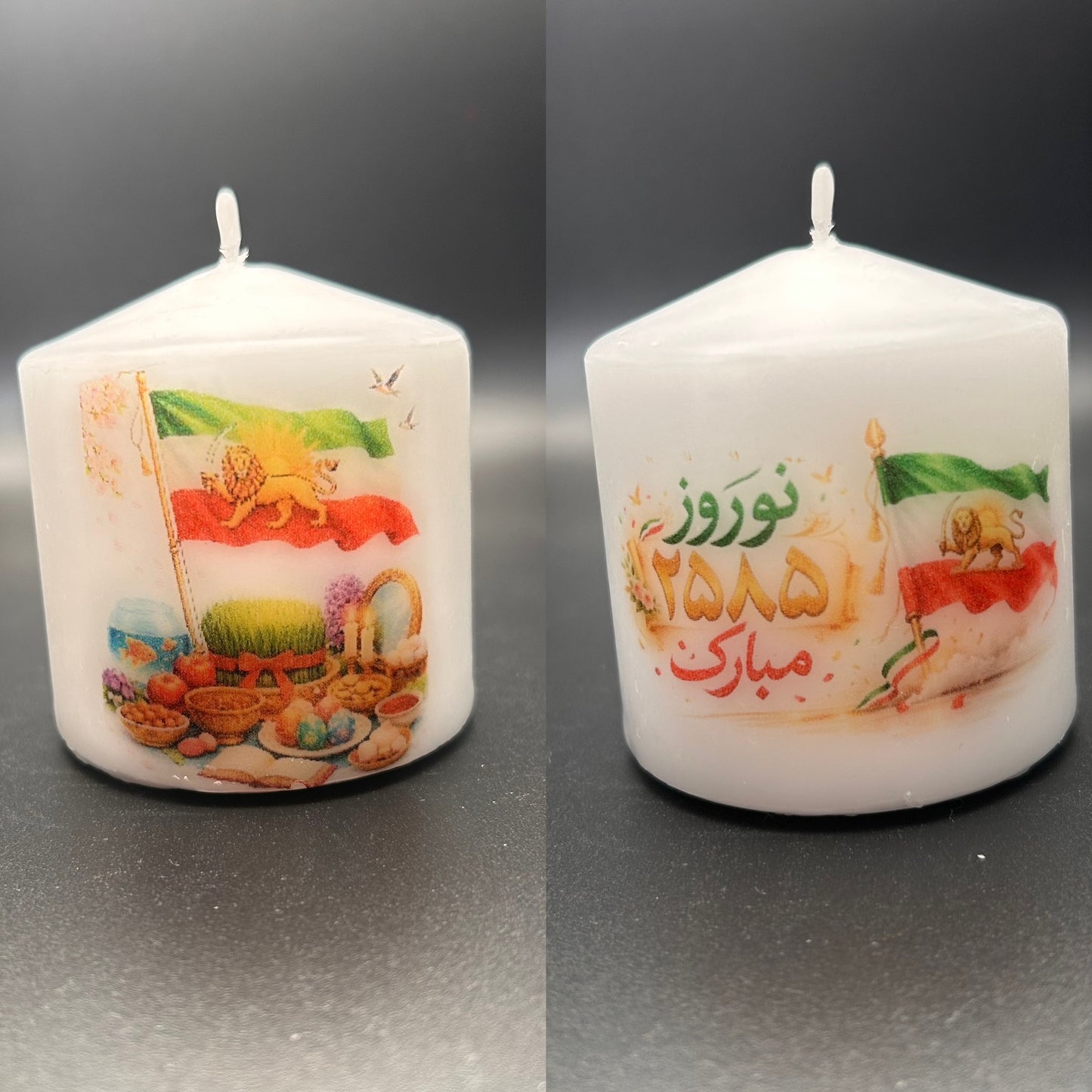 Lion and sun candle