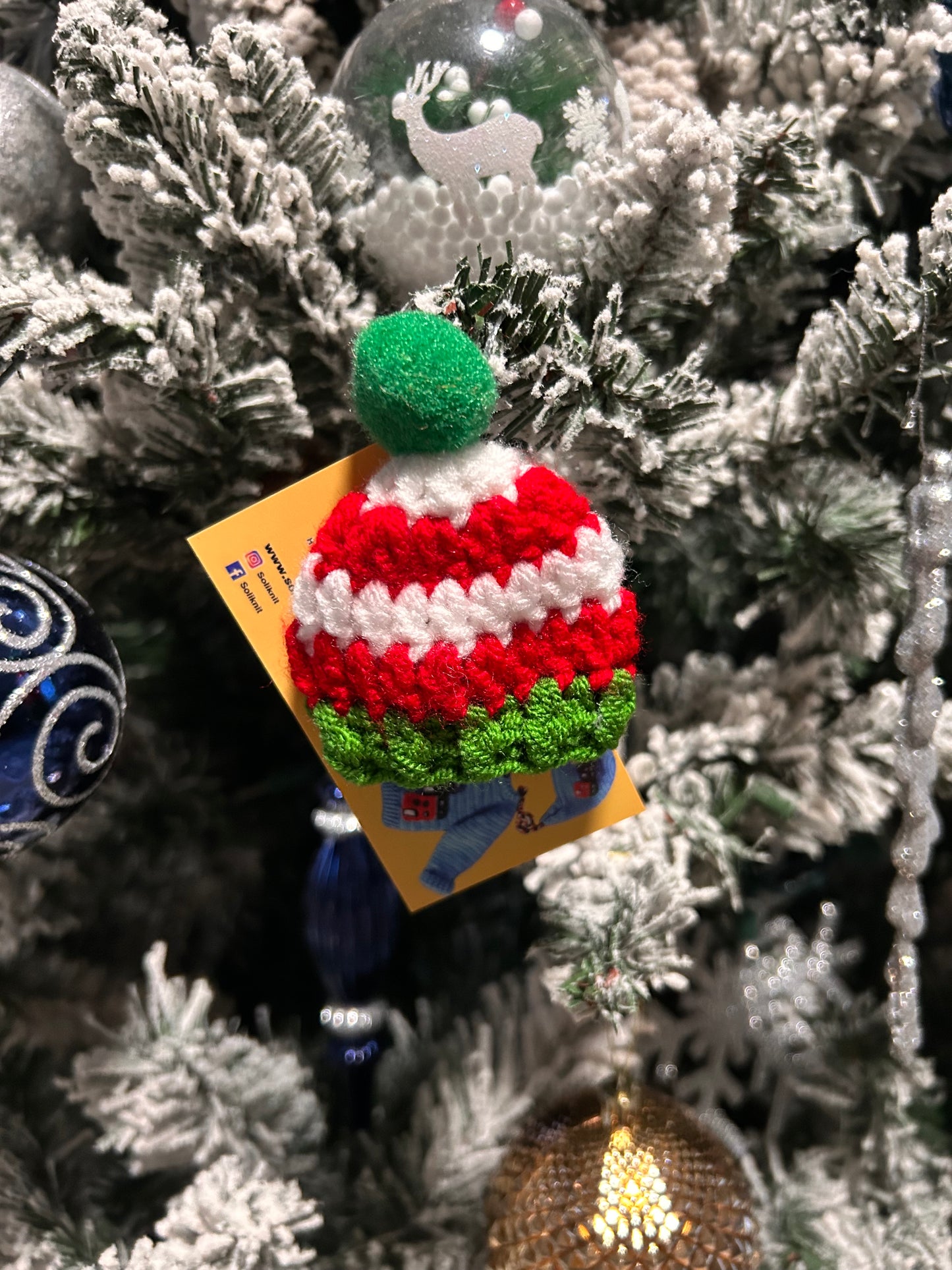 Red and white Hat ornament