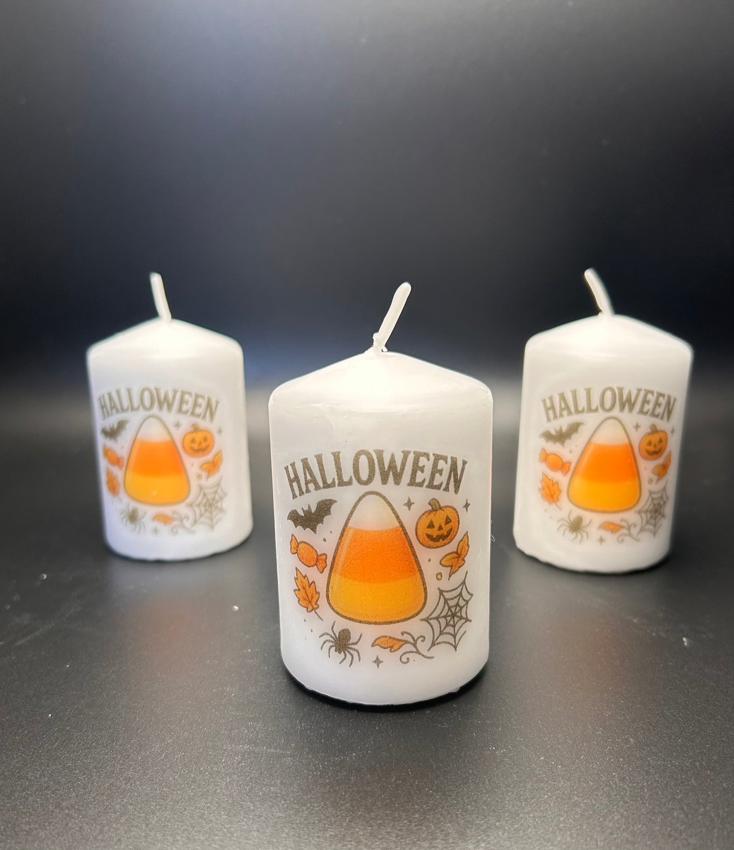 Candy corn candle