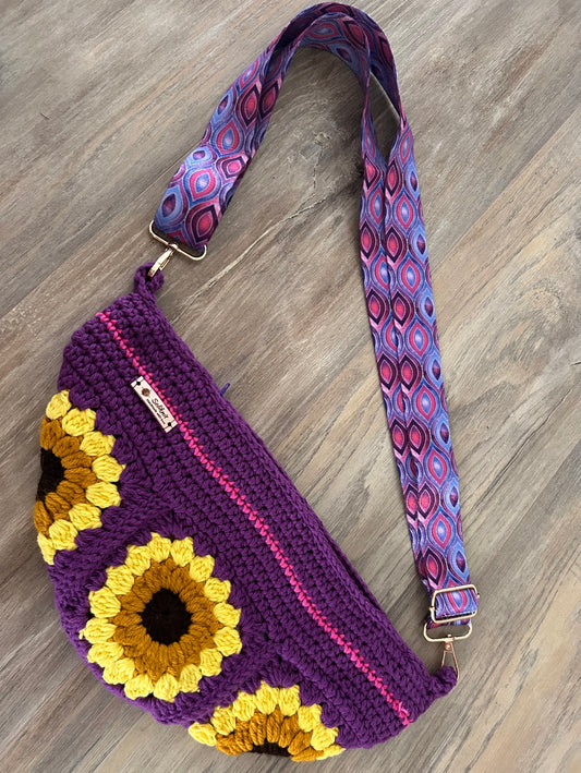 Crochet Sunflower crossbody bag