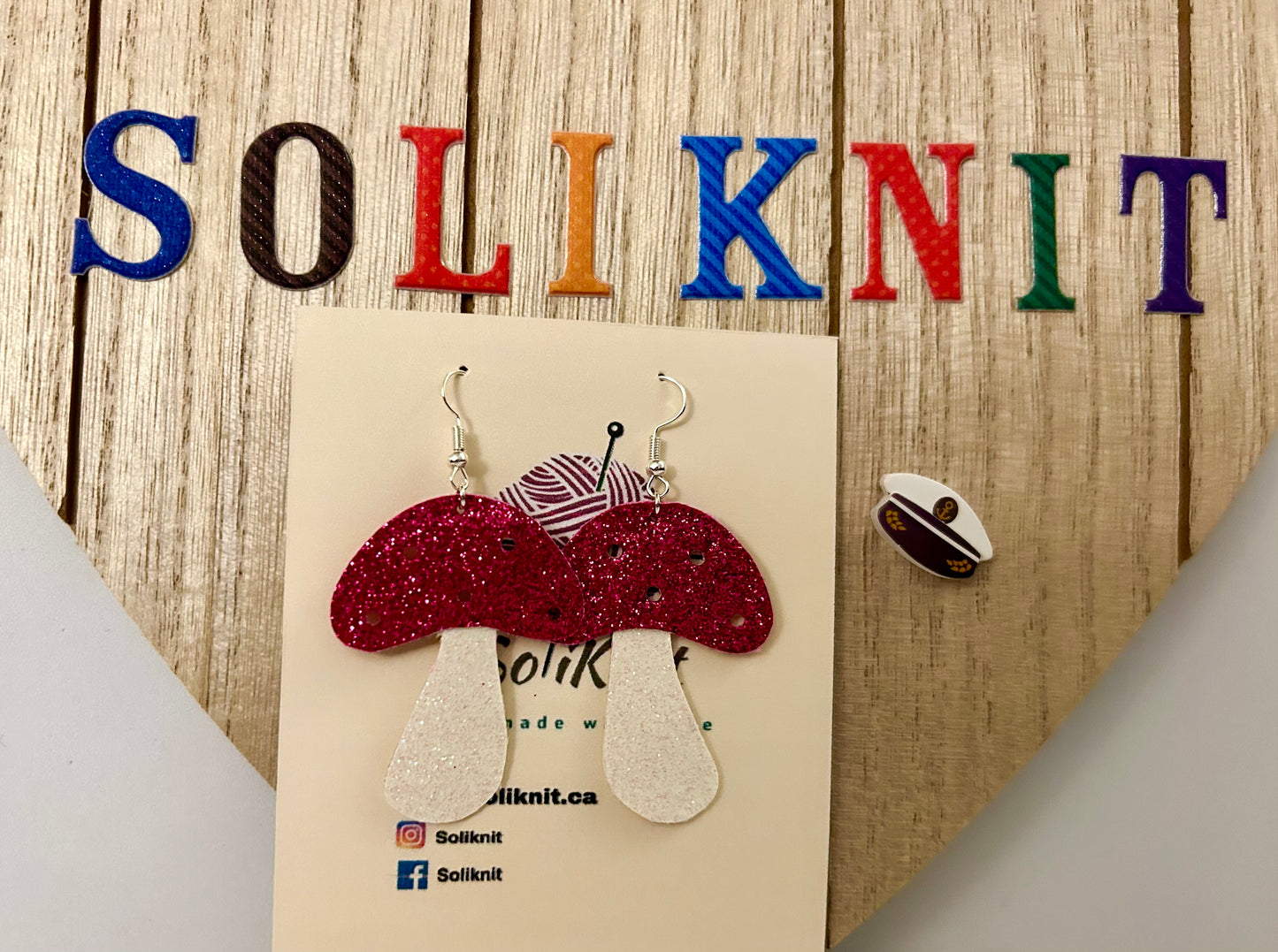 Mushroom leather earrings( style 1)