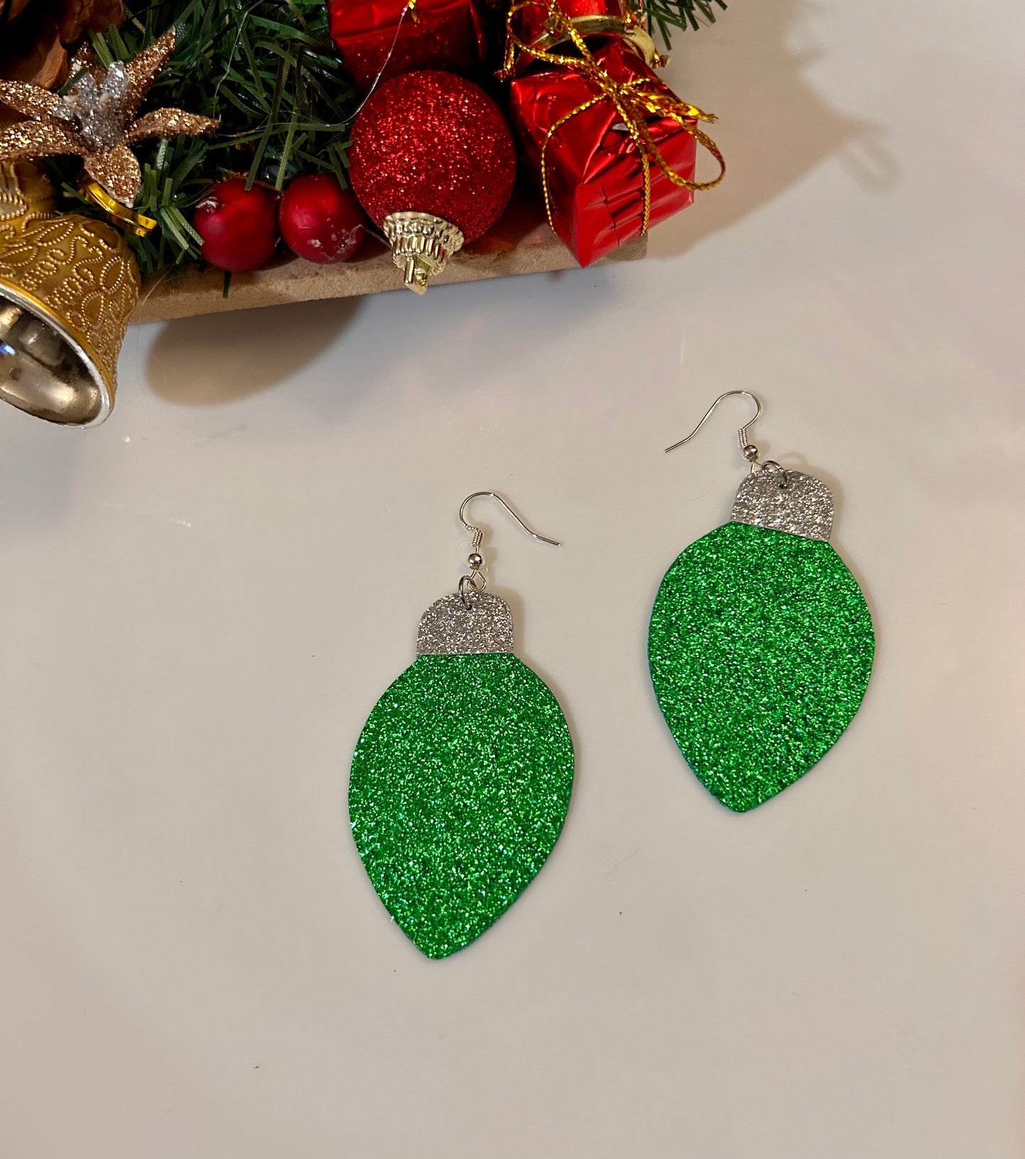 Light bulbs leather earrings