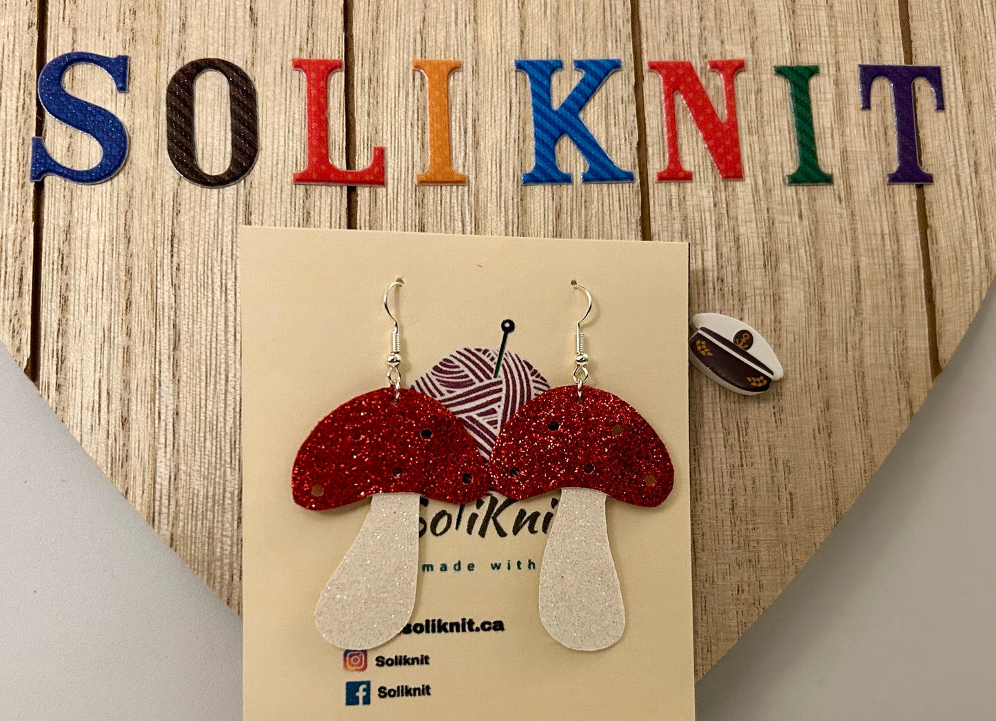 Mushroom leather earrings( style 1)