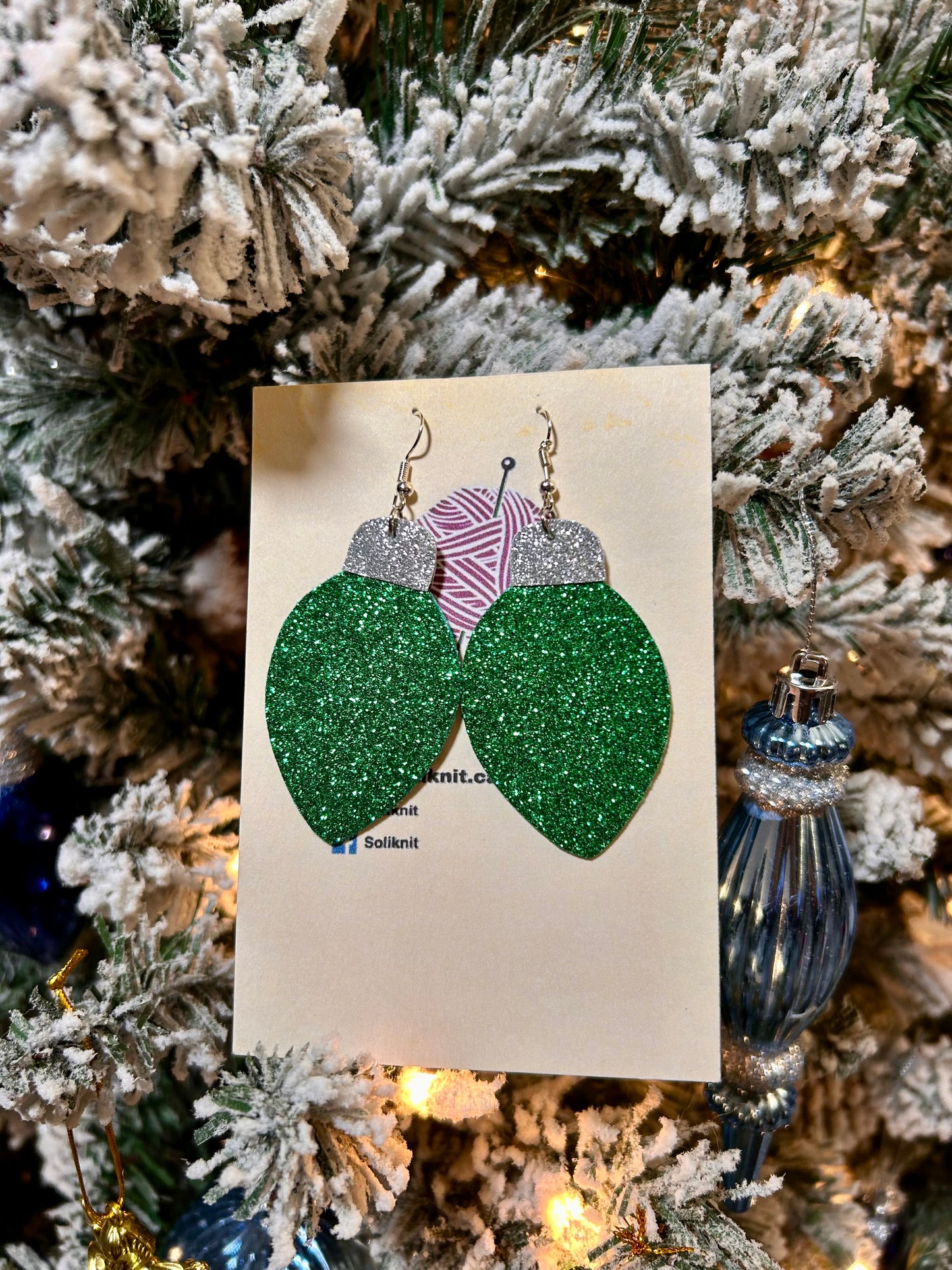 Light bulbs leather earrings