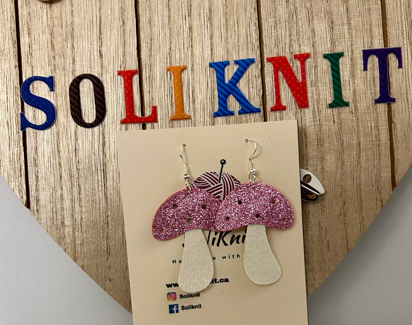 Mushroom leather earrings( style 1)