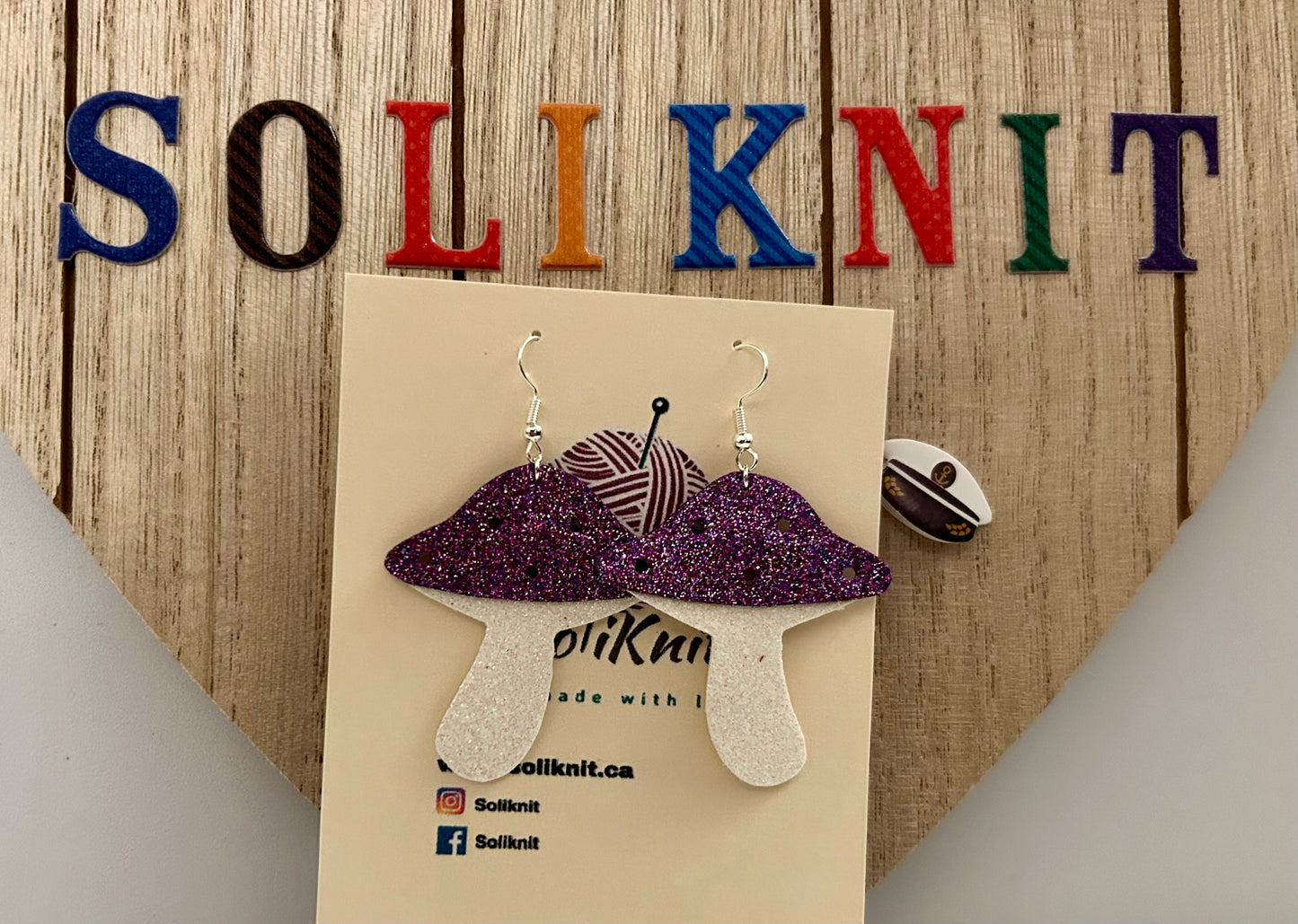 Mushroom leather earrings( style 2)