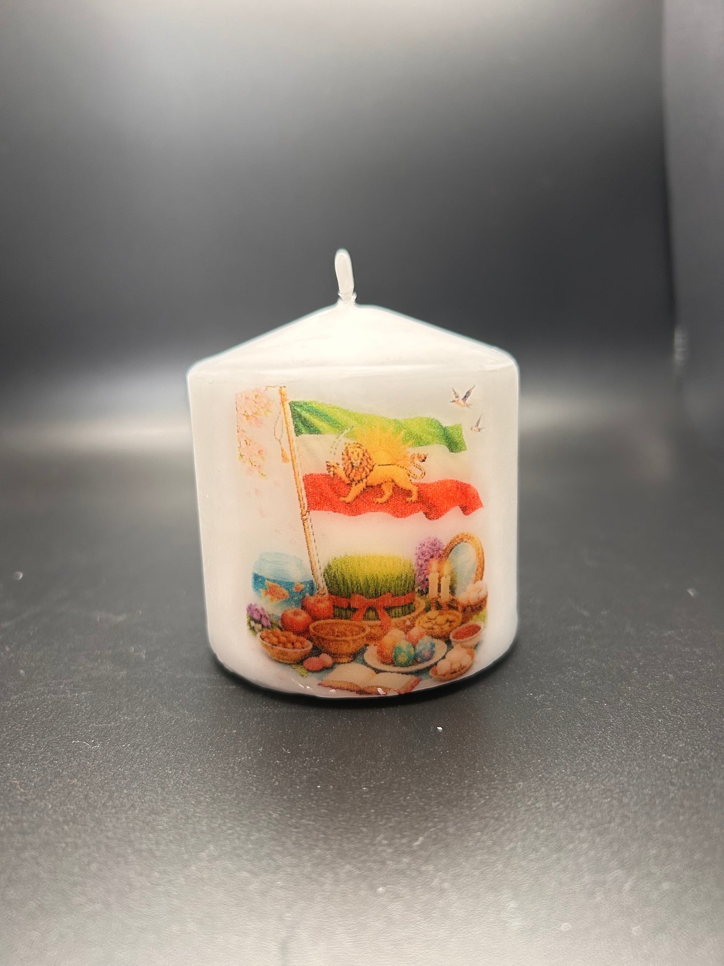 Lion and sun candle