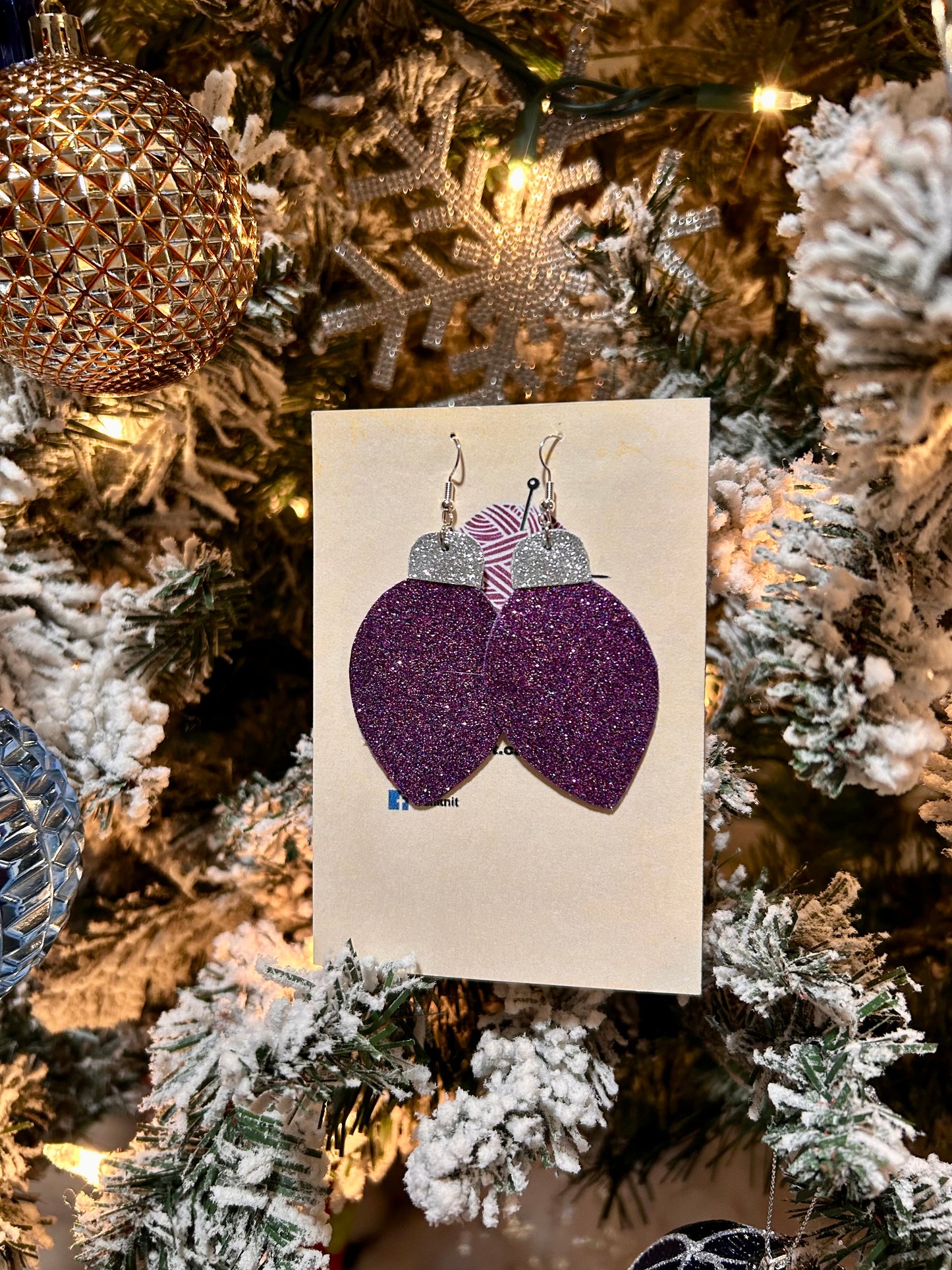 Light bulbs leather earrings