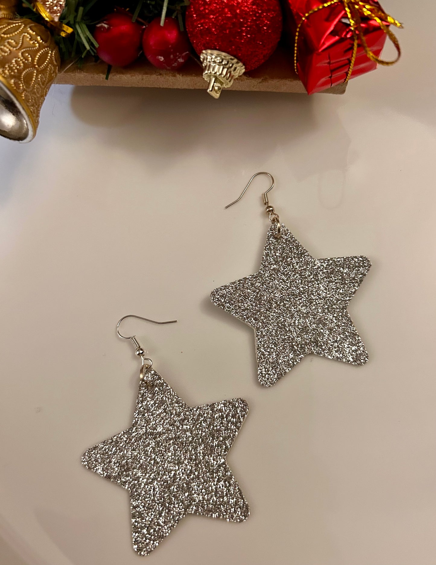 Glitter Star earrings (silver)