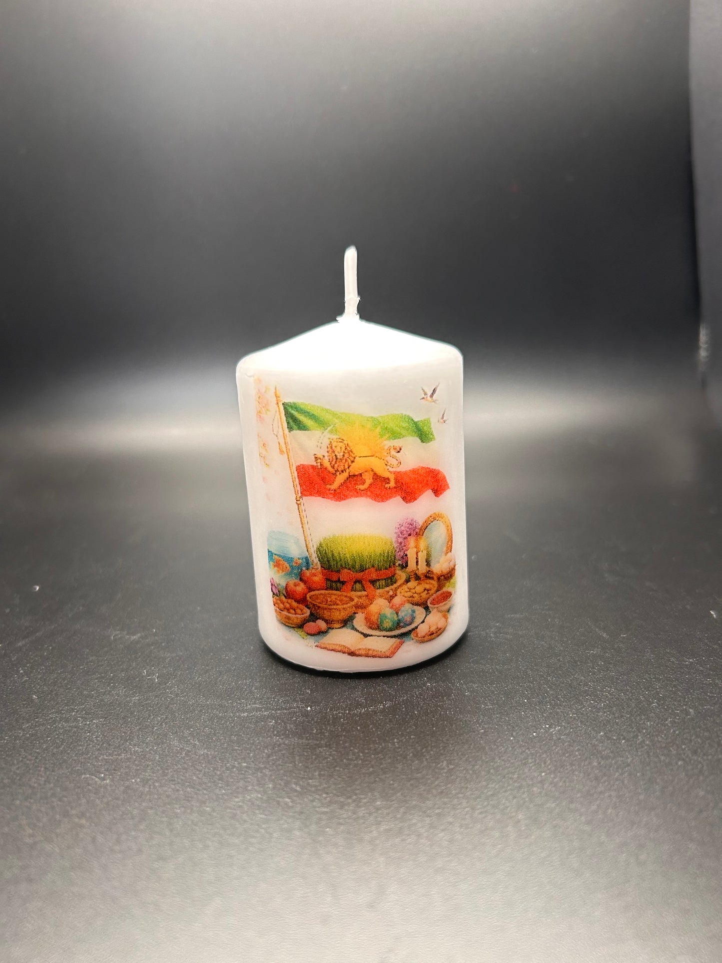 Lion and sun candle