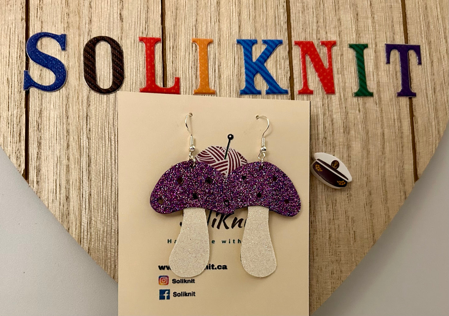 Mushroom leather earrings( style 1)