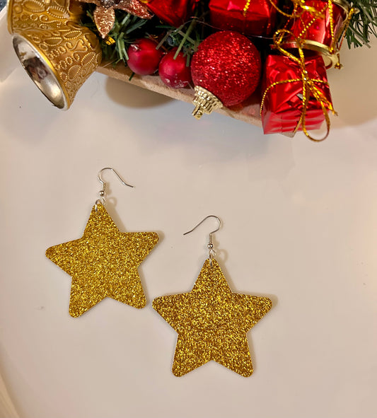 Glitter Star earrings (gold)