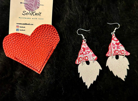 gnome leather earrings