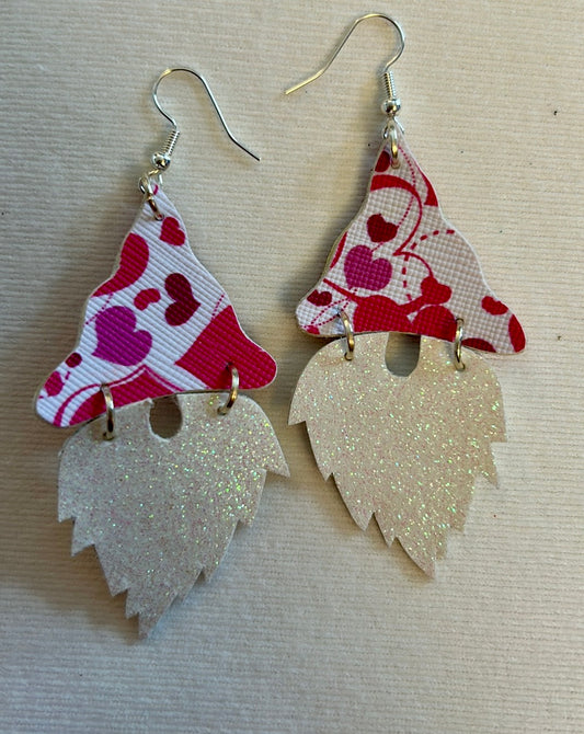 Love gnome leather earrings