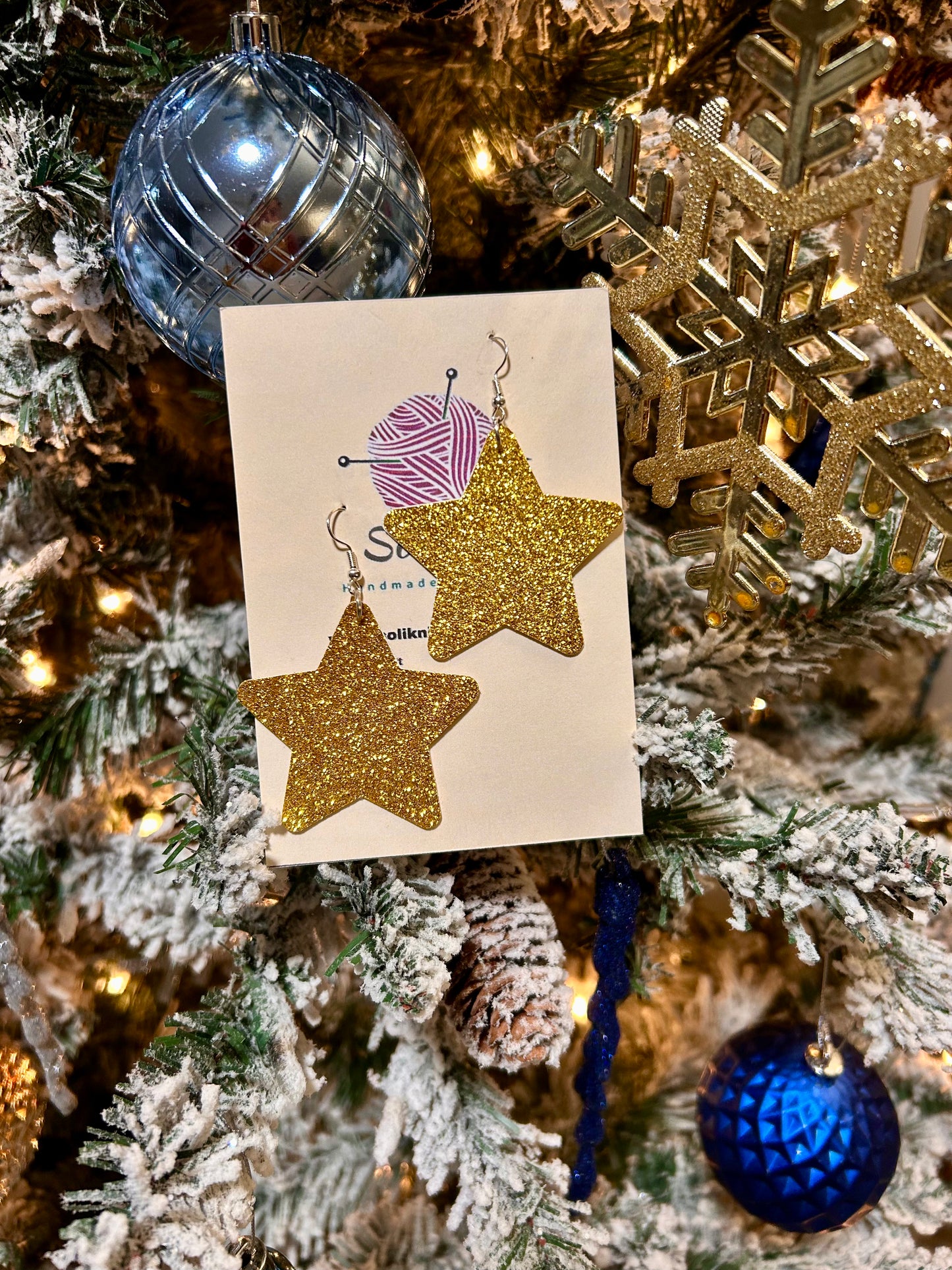 Glitter Star earrings (gold)