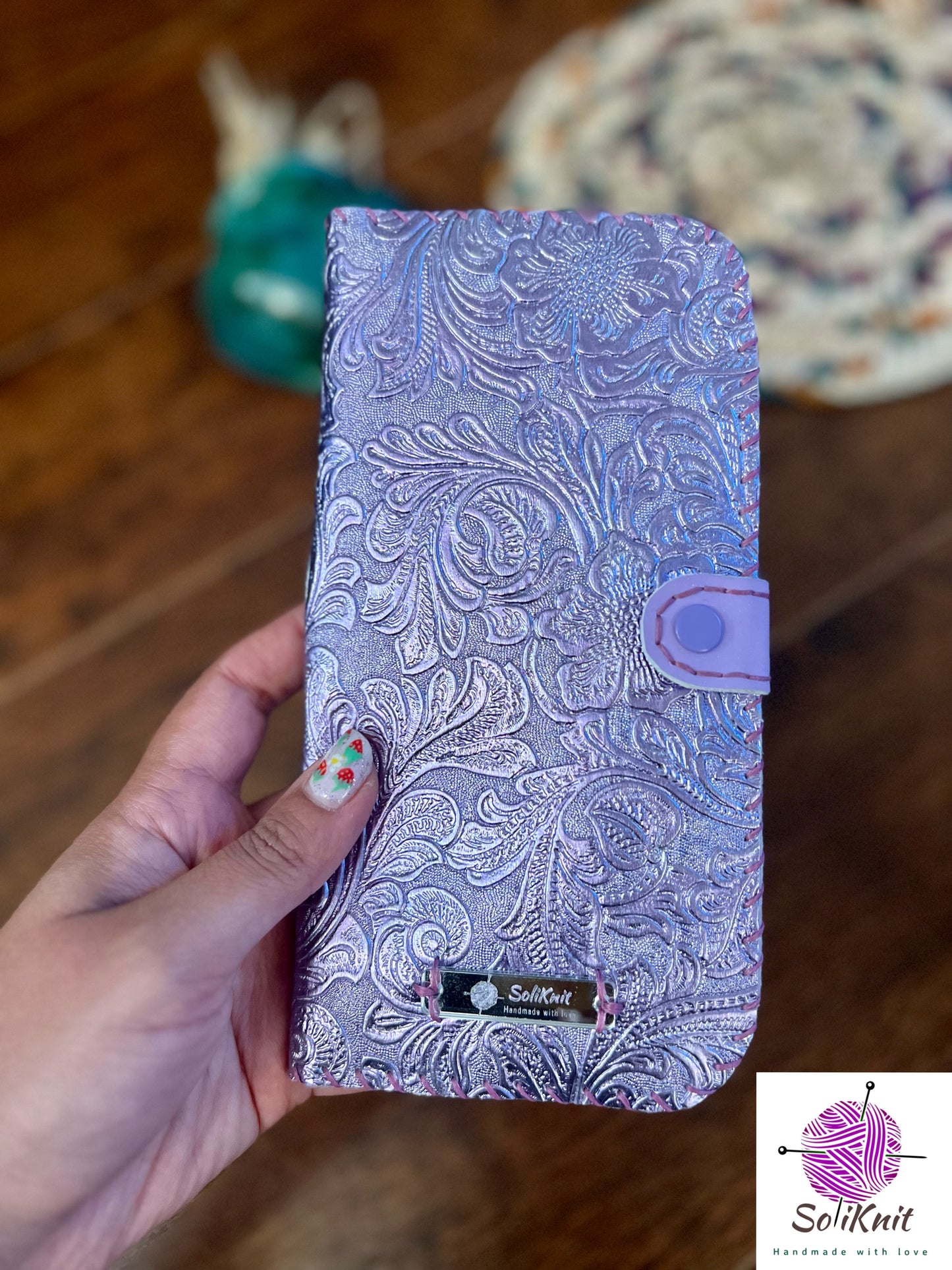 Woman leather wallet ( purple)