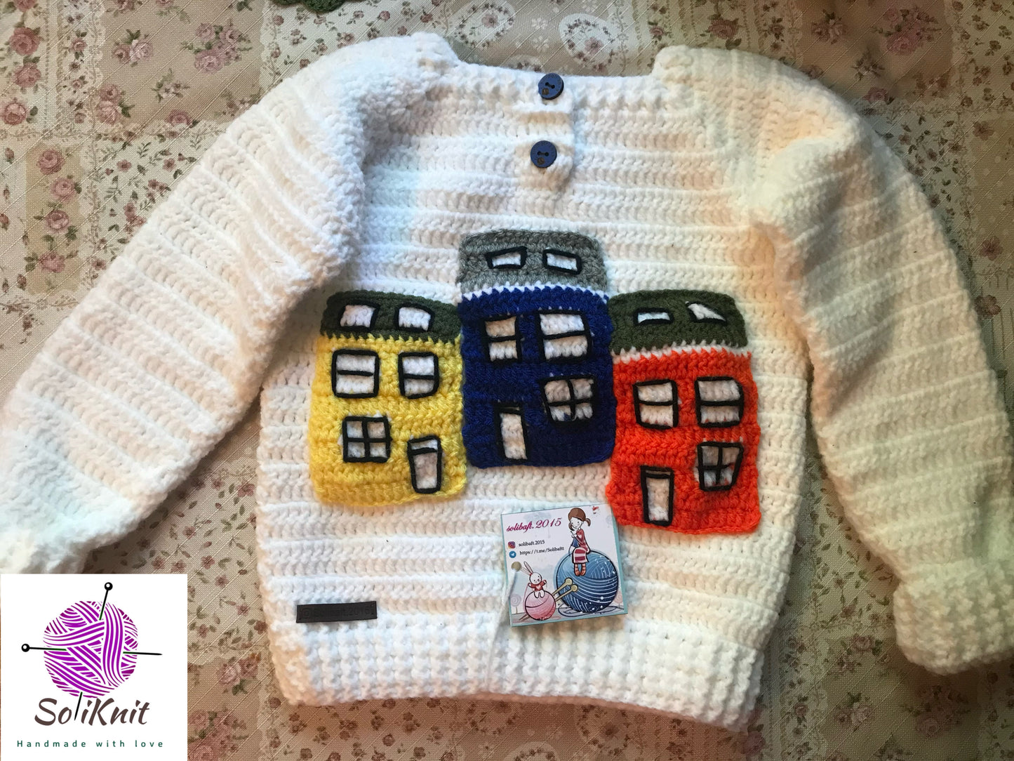 Colorful houses sweater