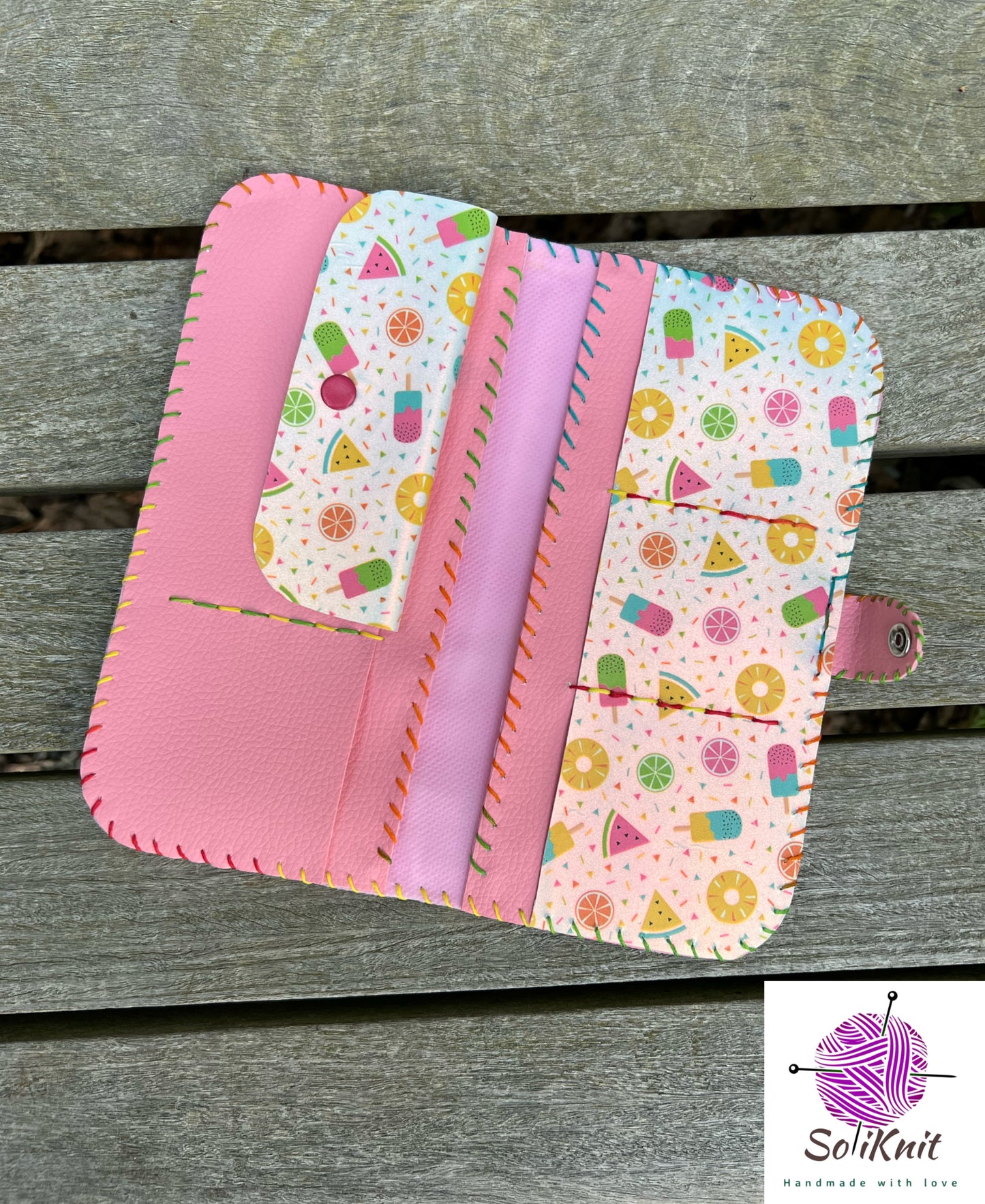 Woman leather wallet ( Ice cream )