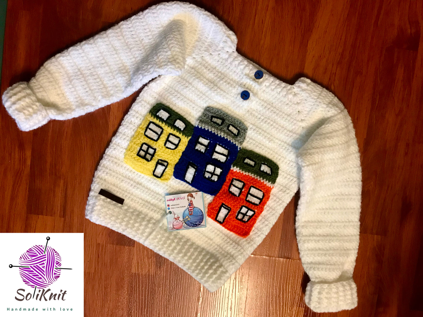 Colorful houses sweater